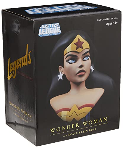 Diamond Select Toys Justice League Animated: Wonder Woman Legends in 3-Dimensions 1:2 Scale Bust, 10 inches