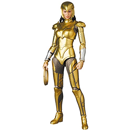 Medicom Wonder Woman 1984: Wonder Woman (Golden Armor Version) Mafex Action Figure, Multicolor