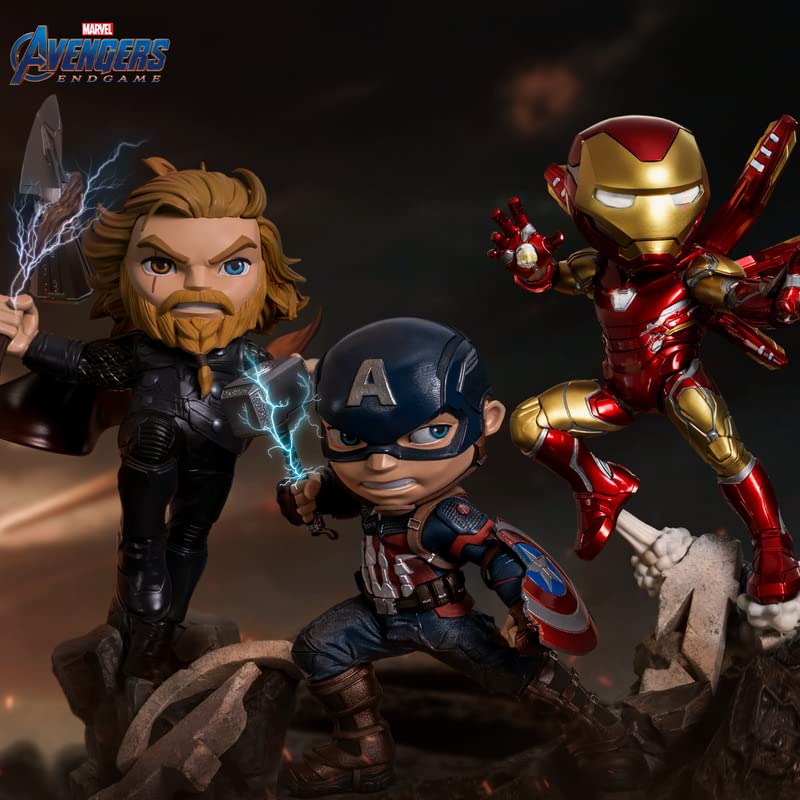 Iron Studios Official Marvel Captain America Endgame Mini Co Figure, 5.9 in (H) x 5.5 in (W) x 3.9 in (L), Multicolour