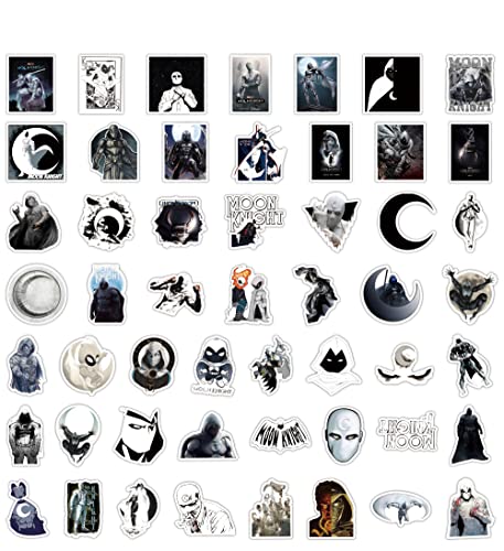 Moon Knight Stickers for Laptop/Marc Spector Stickers/Steven Grant Stickers /50pcs American Movie Stickers/Vinyl Waterproof Stickers Luggage Skateboard Water Bottle Stickers for Kids Teens