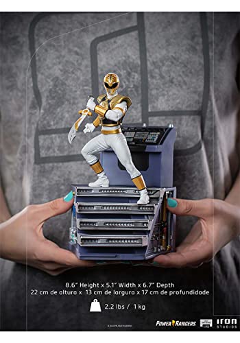 Iron Studios Power Rangers White Ranger 1/10 Scale | Power Rangers | 7" inches Collectible Figure