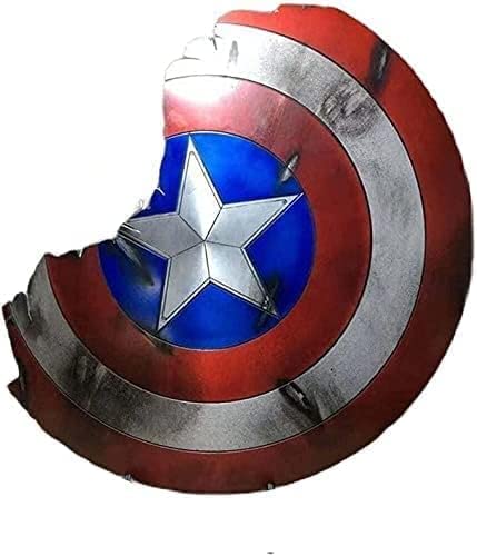 SIAN BRASS Medieval Broken Captain Shield for Halloween, Cosplay, Role-Play and Theater Play America Shield Captain Adult Shield Captain Real Shield Cosplay Party Props, Red,(Broken Shield)