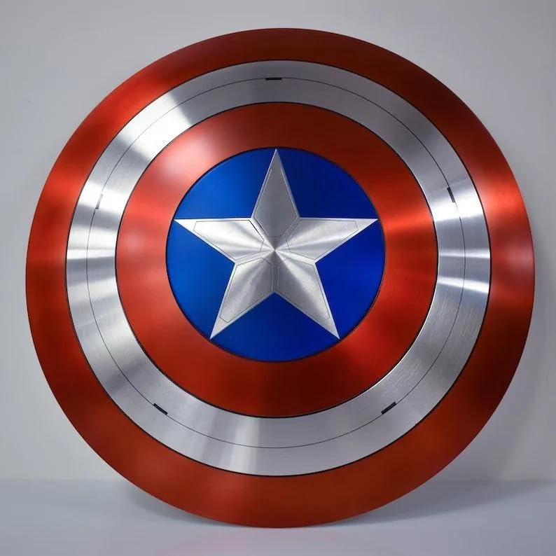 Metal Captain America Shield Cosplay Halloween Party 24 Inch
