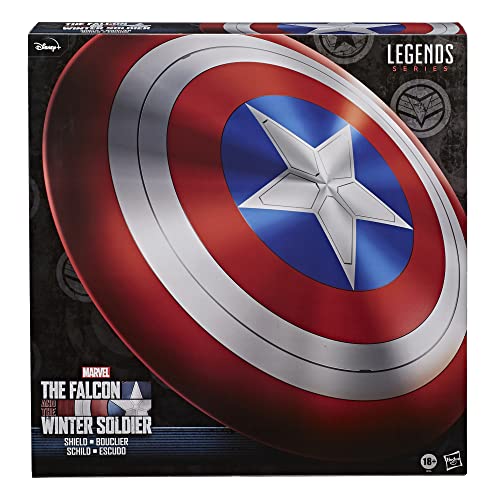 Marvel Legends Series Falcon and Winter Soldier Captain America Premium Role Play Shield, Adult Fan Costume & Collectible Large