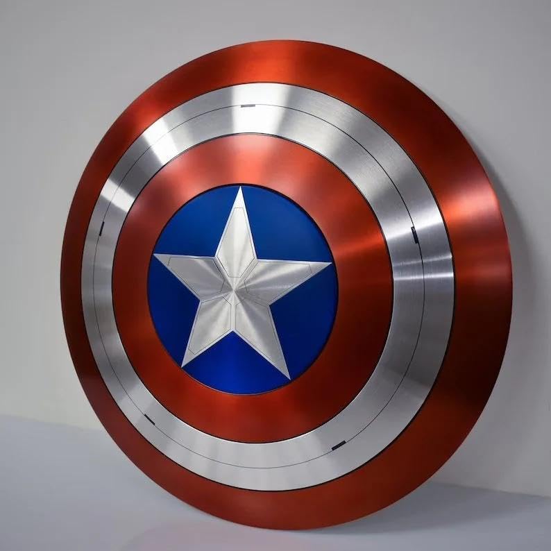 Metal Captain America Shield Cosplay Halloween Party 24 Inch