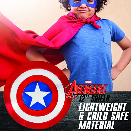 MARVEL Boys Captain America 12" Shield, Kids Avengers Halloween Costume Accessory, Child - Officially Licensed Standard