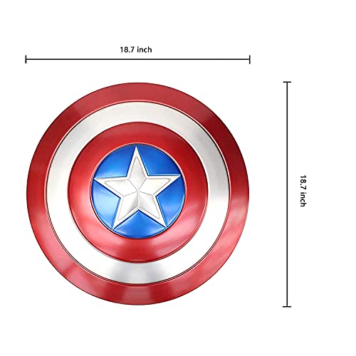 LLQQHY 18.7 Inch Metal Captain Shield (Upgrade Metal Version) Red