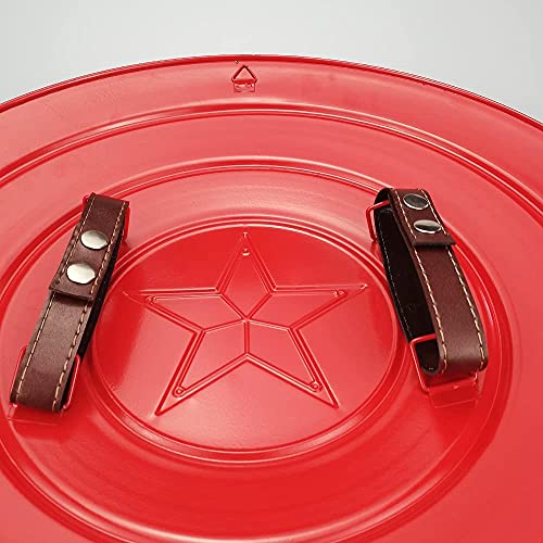 LLQQHY 18.7 Inch Metal Captain Shield (Upgrade Metal Version) Red