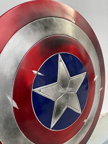 Adamcrafts Damage Cap America Metal Shield Cosplay 1:1 Replica Battle Damage Cap America Shield for Cosplay Or Roleplay Shield Gift Item