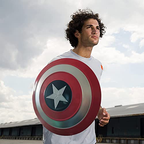 LLQQHY 18.7 Inch Metal Captain Shield (Upgrade Metal Version) Red