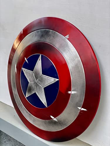 Adamcrafts Damage Cap America Metal Shield Cosplay 1:1 Replica Battle Damage Cap America Shield for Cosplay Or Roleplay Shield Gift Item