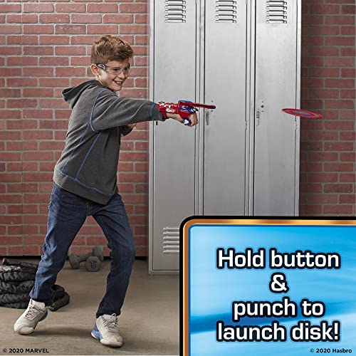 Marvel Nerf Power Moves Avengers Captain America Shield Sling Disc-Launching Toy for Kids Roleplay, Toys for Ages 5 and Up (Amazon Exclusive)