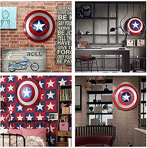 LLQQHY 18.7 Inch Metal Captain Shield Red