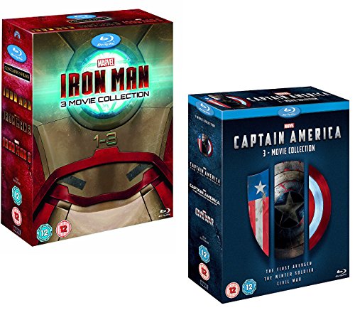 Iron Man 1-3 (Complete Collection Box-Set) - Captain America 1-3 (Complete Collection Box-Set) - Marvel 6 Movie Bundling Blu-ray