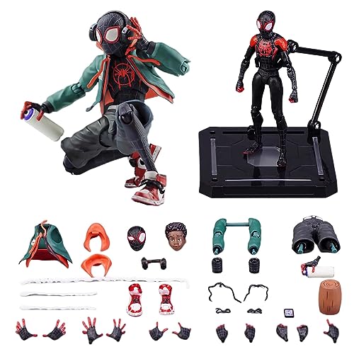 Spider Mαn: Into The Spider-Verse Peter Parker SV-Action Peter B. Parker Sentinel SV Super Heroes 6 inches / 16 cm Joints Moveable PVC Figure Model Ornaments Box Set