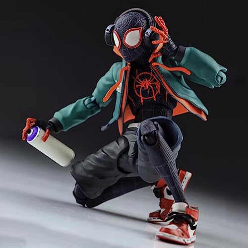 Spider Mαn: Into The Spider-Verse Peter Parker SV-Action Peter B. Parker Sentinel SV Super Heroes 6 inches / 16 cm Joints Moveable PVC Figure Model Ornaments Box Set