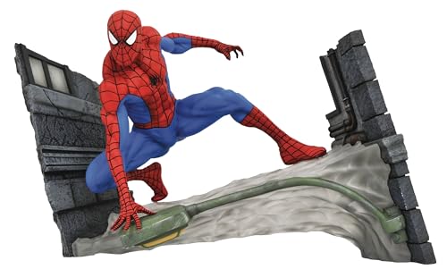 DIAMOND SELECT TOYS Marvel Comic Gallery: The Spectacular Spider-Man Webbing Diorama PVC Figure, Other, One-Size