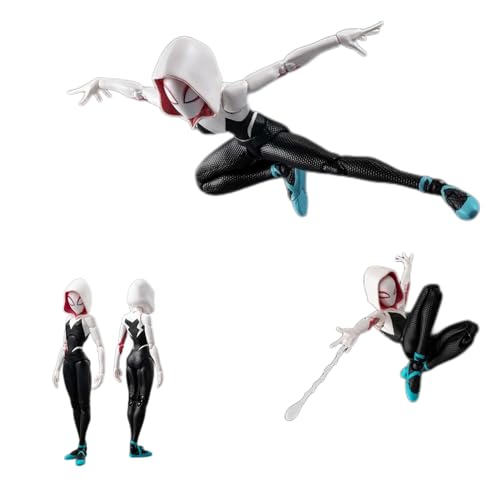 QUUUY S-Piderman: Into The Spider-Verse Spider Gwen Spider Ham SV Action Super Heroes 6 inches / 16 cm Joints Moveable PVC Figure Collectible Model Figurine Statue
