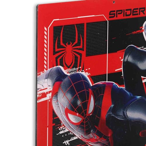 Marvel Spider-Man Miles Morales Metal Sign - Classic Miles Morales Wall Decor for Man Cave, Bedroom or Movie Room