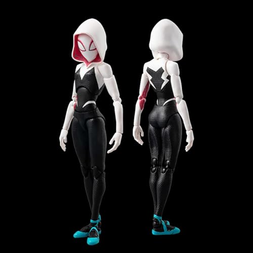 QUUUY S-Piderman: Into The Spider-Verse Spider Gwen Spider Ham SV Action Super Heroes 6 inches / 16 cm Joints Moveable PVC Figure Collectible Model Figurine Statue