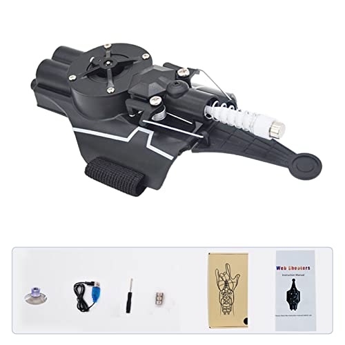 Spider Web Shooters That Actually Shoot,8ft Real Rope Launcher,Spider Web Gadgets Toy Cool Gadgets for Kids (Black)