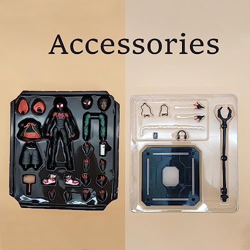 Spider Mαn: Into The Spider-Verse Peter Parker SV-Action Peter B. Parker Sentinel SV Super Heroes 6 inches / 16 cm Joints Moveable PVC Figure Model Ornaments Box Set