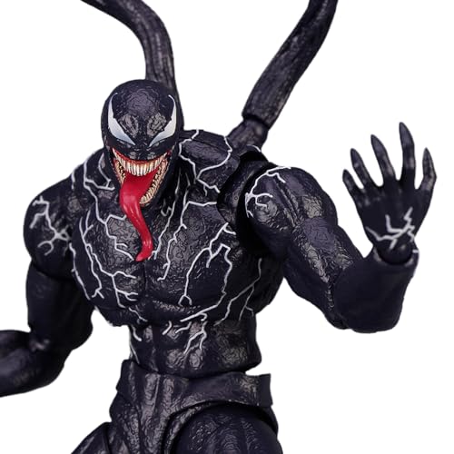 Venom Action Figure Amazing Spiderman Carnage Anime Action PVC Figure Movable Characters Model Statue Toys Desktop Ornaments or Kids Boys Birthday Gift-Venom (Updated Version Venom)