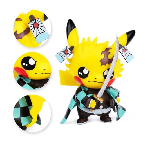 PERWOTEF Tanjiro Figure Statue Figurine Kamado Tanjiro Actions Figure Collection Birthday Gifts PVC 3.5"