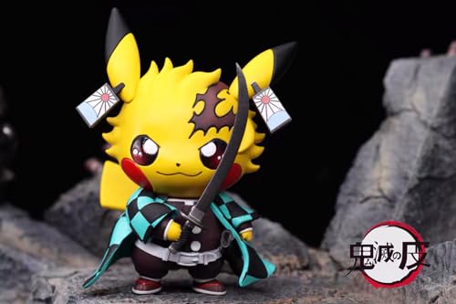 PERWOTEF Tanjiro Figure Statue Figurine Kamado Tanjiro Actions Figure Collection Birthday Gifts PVC 3.5"