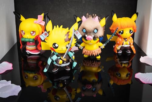 PERWOTEF Tanjiro Figure Statue Figurine Kamado Tanjiro Actions Figure Collection Birthday Gifts PVC 3.5"