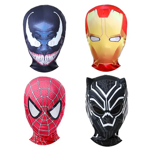 YongEnShang 4 Pcs Halloween Dress Up Masks,Superhero Hats Cosplay Costumes for Kids (GHLD)