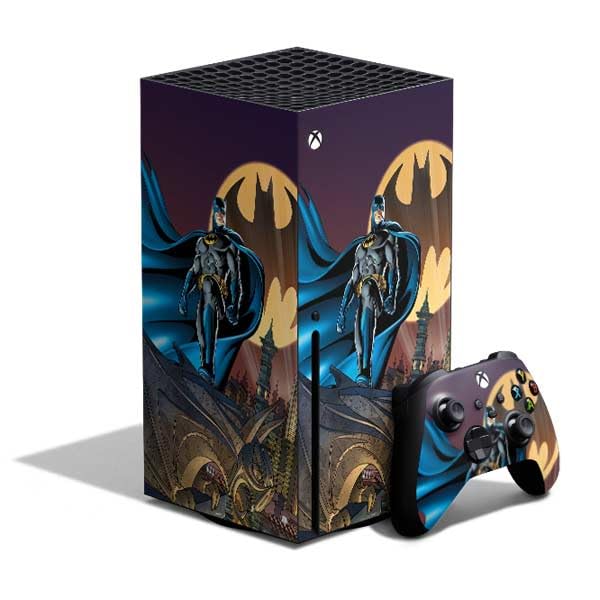 Skinit Decal Gaming Skin Compatible with Xbox Series X Bundle - Officially Licensed DC Comics Batman in The Sky Design