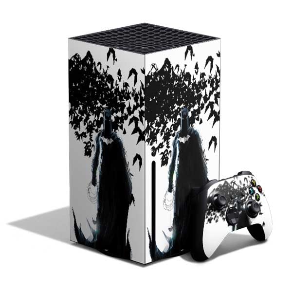 Skinit Decal Gaming Skin Compatible with Xbox Series X Bundle - Officially Licensed DC Comics Batman Holding Batarang Art Design