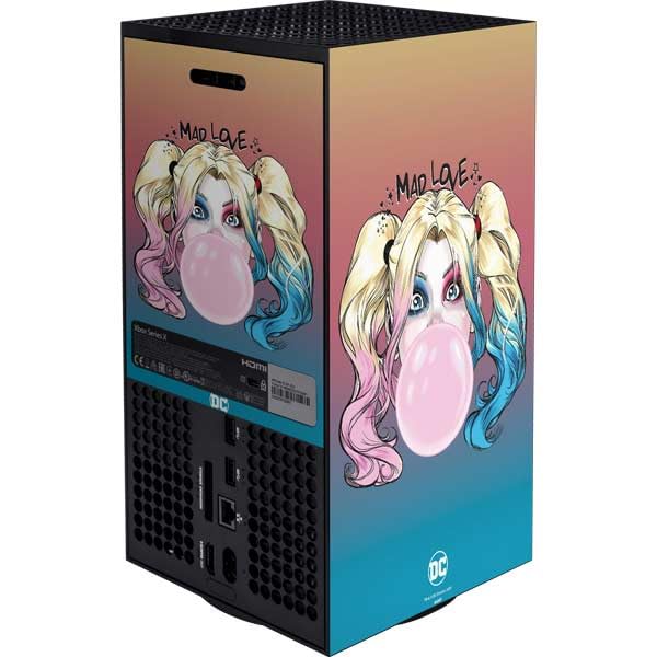 Skinit Decal Gaming Skin Compatible with Xbox Series X Bundle - Officially Licensed DC Comics Harley Quinn Mad Love Design
