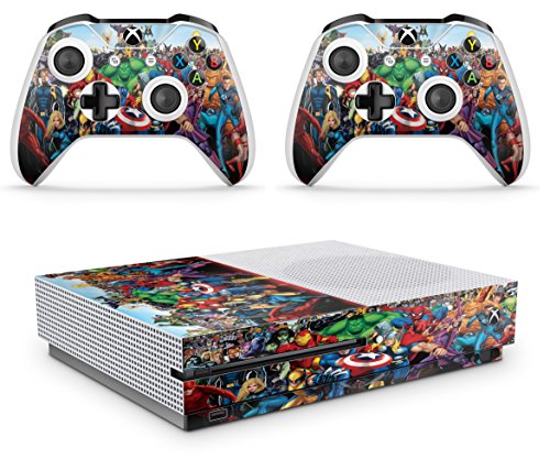 Superhero Skins for Xbox One S XBS Console Decal Vinal Sticker + 2 Controller Set