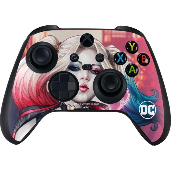 Skinit Decal Gaming Skin Compatible with Xbox Series X Bundle - Officially Licensed DC Comics Harley Quinn Rebirth Cover #1 Legacy Color Variant Art by Art Germ Design