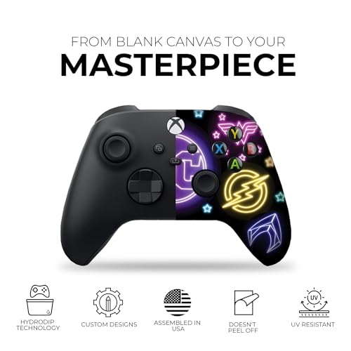 DreamController DC Comiic NEON Custom X-box Controller Wireless compatible with X-box One/X-box Series X/S Proudly Customized in USA with Permanent HYDRO-DIP Printing (NOT JUST A SKIN)