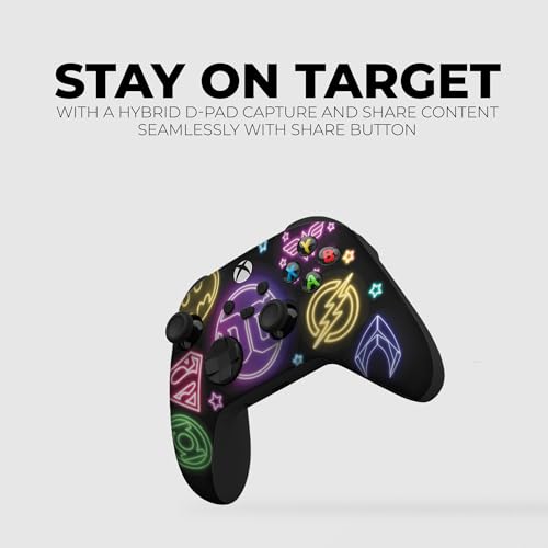 DreamController DC Comiic NEON Custom X-box Controller Wireless compatible with X-box One/X-box Series X/S Proudly Customized in USA with Permanent HYDRO-DIP Printing (NOT JUST A SKIN)