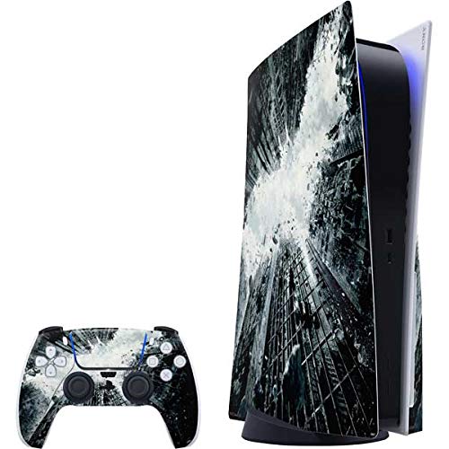Skinit Decal Gaming Skin Compatible with PS5 Bundle - Officially Licensed DC Comics Batman Dark Knight Rises Poster Design