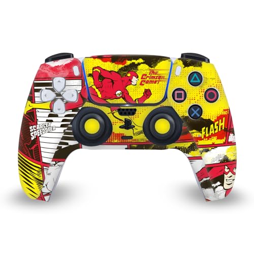 Head Case Designs Officially Licensed The Flash DC Comics Panel Collage Comic Book Art Vinyl Faceplate Gaming Skin Decal Compatible with Sony Playstation 5 PS5 Disc Console & DualSense Controller
