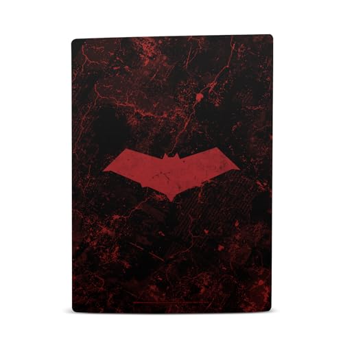 Head Case Designs Officially Licensed Batman DC Comics Red Hood Logos and Comic Book Vinyl Faceplate Gaming Skin Decal Compatible with Sony Playstation 5 PS5 Digital Console and DualSense Controller