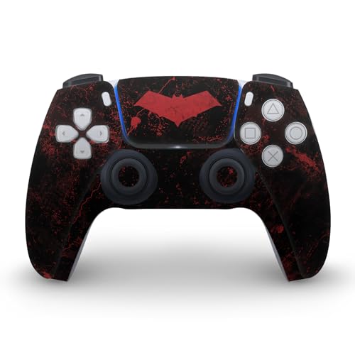 Head Case Designs Officially Licensed Batman DC Comics Red Hood Logos and Comic Book Vinyl Faceplate Gaming Skin Decal Compatible with Sony Playstation 5 PS5 Digital Console and DualSense Controller