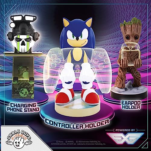 Cable Guys - Modern Sonic the Hedgehog Gaming Accessories Holder & Phone Holder for Controller (Xbox, Play Station, Nintendo Switch) & Phone (Iphone, Samsung Galaxy, Google Pixel)