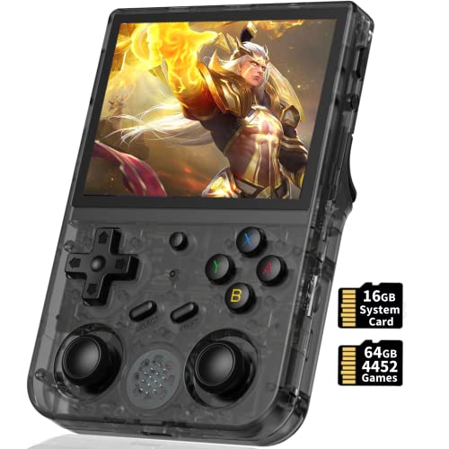 RG353V Retro Video Handheld Game Console Android 11+Linux System, 3.5 Inches IPS Screen 64G TF Card 4420+ Classic Games RK3566 64bit Game Console Compatible with Bluetooth 4.2 and 5G WiFi