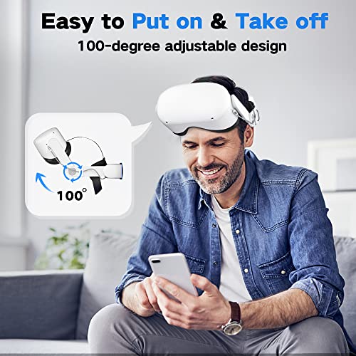 Bioherm Head Strap with Battery for Oculus Quest 2, 10000mAh Battery Pack for Extended 8 Hrs of Playtime, Fast Charging VR Power, Adjustable Elite Strap Enhanced Support and Balance in VR