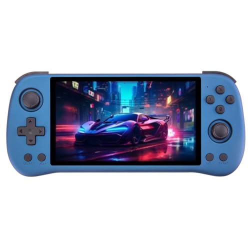 X55 Handheld 16G+256G Retro Arcade Handheld Game Console Built-in 30,000 Games, JELOS System & RK3566 CPU, 5.5-Inch Portable Video Gaming Console for Kids Adults - Blue