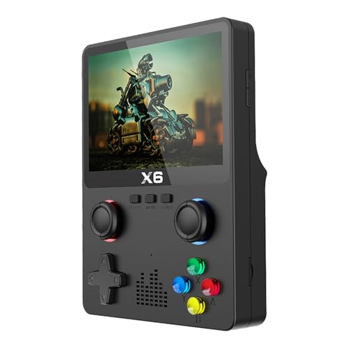 LeichtetXM Vintage Handheld Game Console, 32GTF Card ,Built-in 10000classic Games,3.5-inch IPS OCA Full Layer Color Screen（Black）