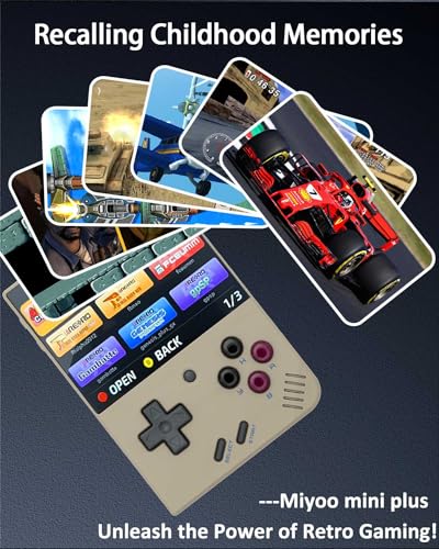 Miyoo Mini Plus,Retro Handheld Game Console with 64G TF Card,Support 10000+Games,3.5-inch Portable Rechargeable Open Source Game Console Emulator with Storage Case.(Grey)