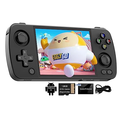 RG405M Retro Game Player Android 12 Handheld Game Console 4’’ IPS Touch Screen Resolution 640*480 Built-in Hall Joystick 128G TF Card with 3170+ Retro Games 64-bit Classic Game Console