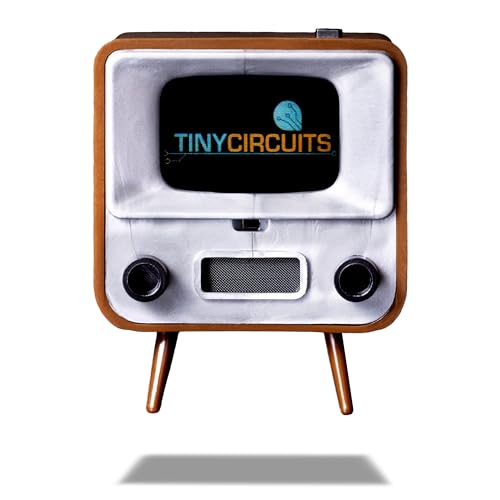 TinyTV 2 - Portable Retro Television with Working Rotary knobs - Load Your own Videos Easily via USB onto Your own minature TV (Brown)